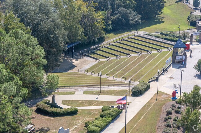 The amphitheater at Veterans Park downtown hosts many concerts and is close to Rawson Park.