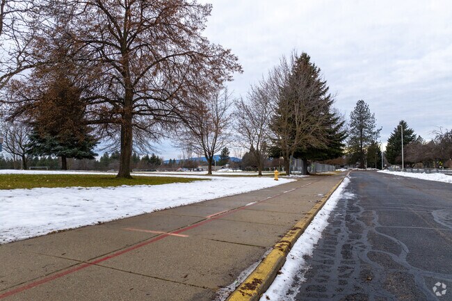 Arcadia Elementary features a small field behind the school.