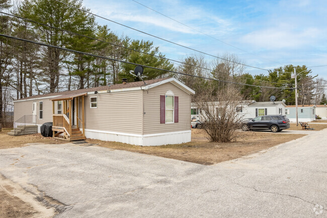 Manufactured homes line the quiet streets of Wales.