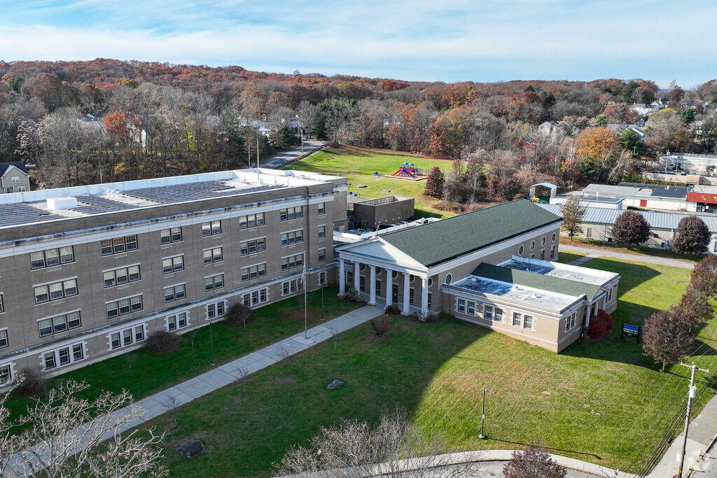 Kids can go outside for recess at the Roosevelt Elementary School located in Worcester, MA.