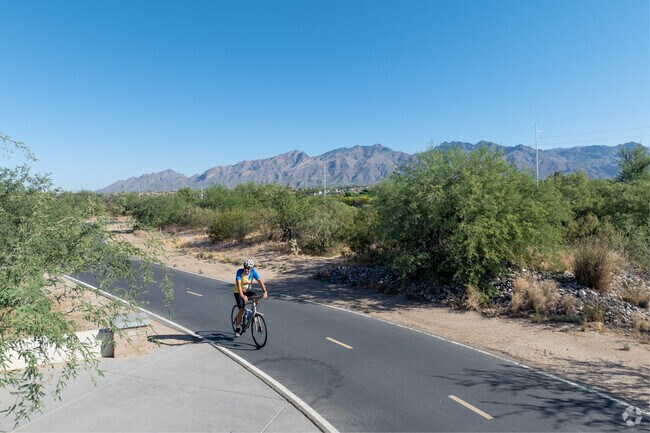 The Loop runs through Old Fort Lowell and follows the Rillito Wash.
