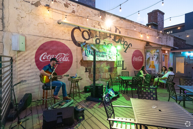 Corned Beef and Company feature music on their roof deck on Thursday nights in Downtown Roanoke.