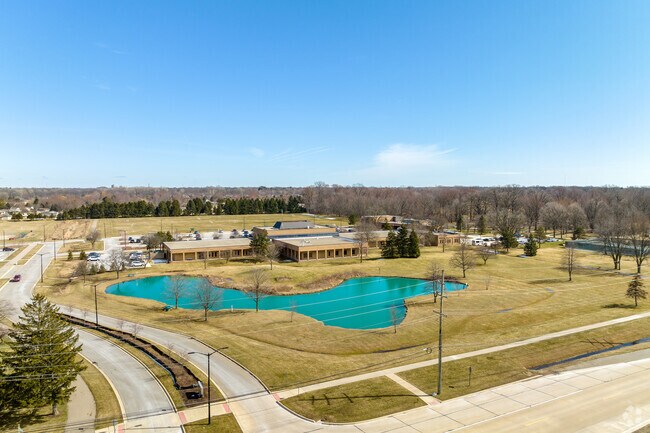 An aerial view of Clinton Township Civic Center and town administrative offices