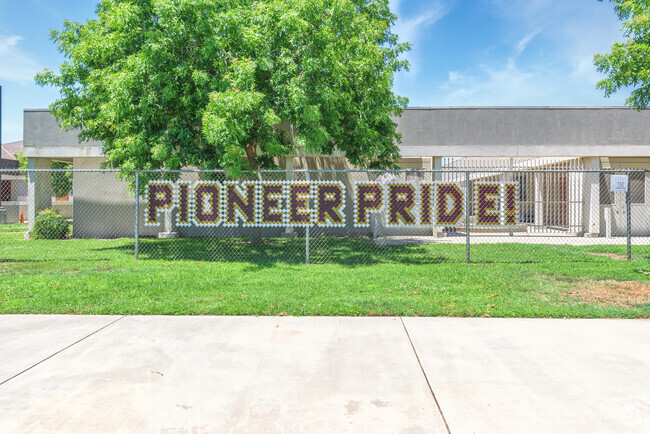 School pride is demonstrated in artwork around James K. Polk Elementary in West Fresno.