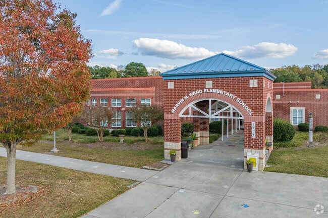 Ward Elementary School’s entrance welcomes all visitors.
