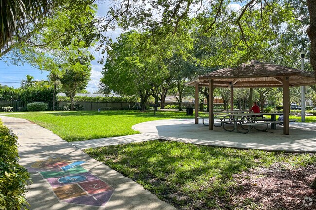 Norwood Pine Park near South Dixie offers a gazebo where you can read your favorite book.
