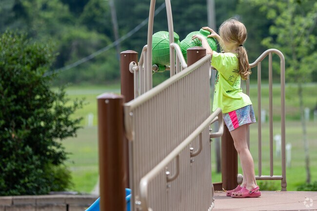 The playground equipment at the Trion Track Field in Trion, Georgia, is suitable for most ages.