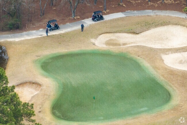 The golf course at Anderson Creek Club is open to the public and provides 18 holes and a 10,000-square-foot putting green.