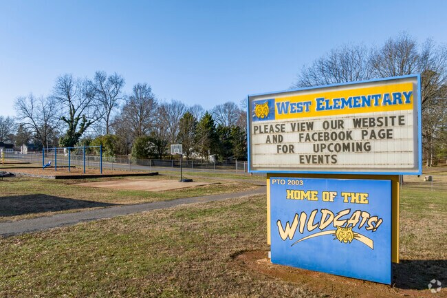 West Elementary School campus entrance sign.