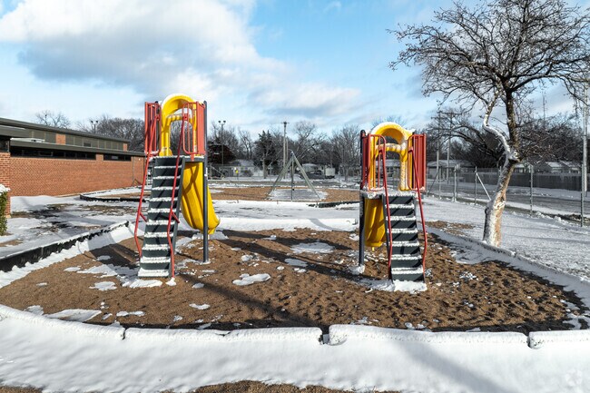 Kids can climb on the playground at Caldwell Elementary School.