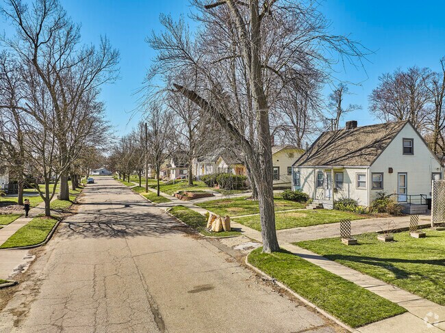 Rows of trees and bungalows in Ainsworth Park make for a quiet suburban feel.