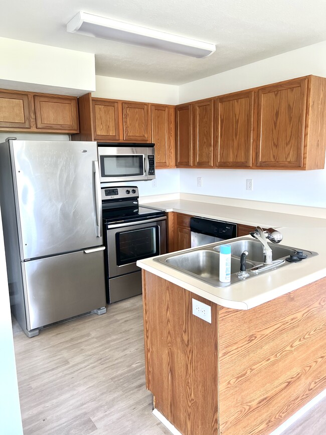 Kitchen with stainless steel appliances