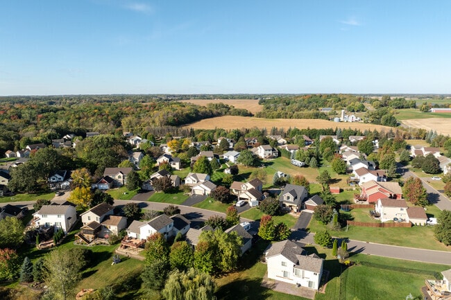 Rural homes near Hanover sit amid farmland and open fields.