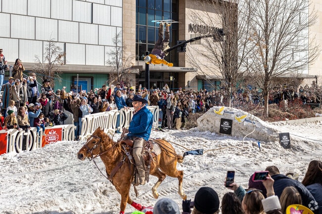 Utah’s ski culture and cowboy roots come together in skijoring at Winter Roundup in Central City.