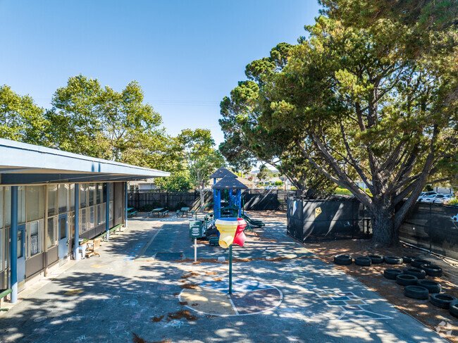 Sunnybrae Elementary School encourages children to stay active with its playgrounds.