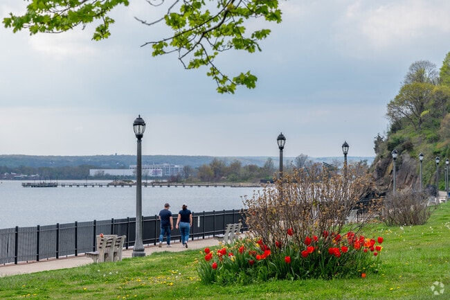 Locals enjoy taking strolls and admiring the views at Pardee Seawall in East Shore.
