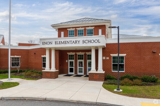 The entrance to Enon Elementary School.