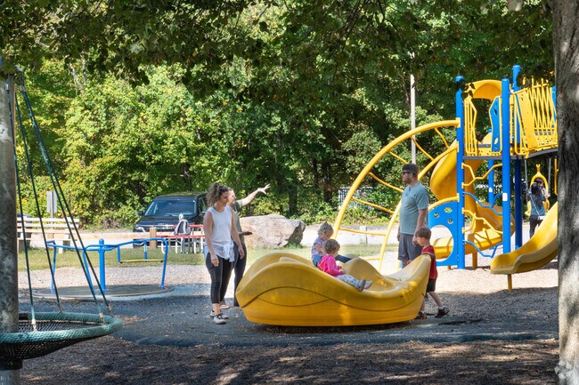 Families enjoy the playground at Colchester Parks and Recreation’s RecPlex.
