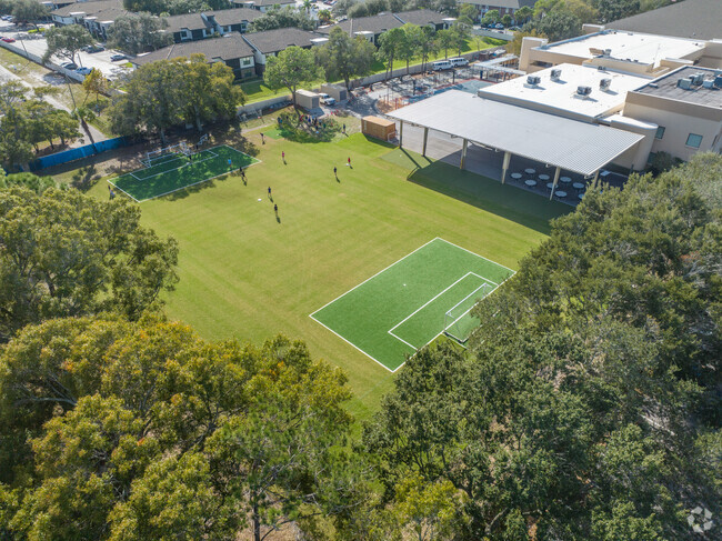 Skycrest Christian School has a field next to it.