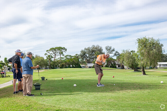Golfers can enjoy playing a round steps from their home in North Fort Myers communities.