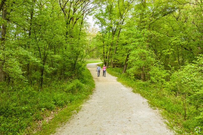 The Goodenow Grove Nature Preserve features over two miles of natural trails, perfect for hiking or running in the summertime.