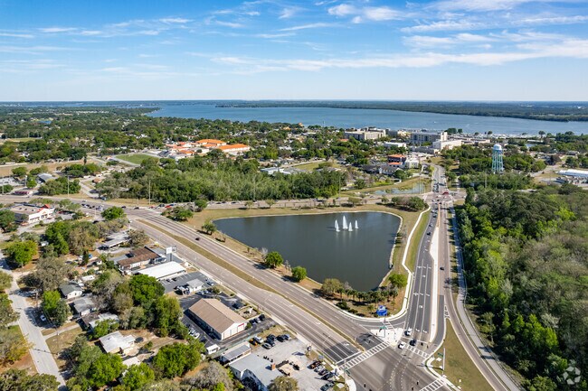 The Florida city of Tavares borders three lakes.