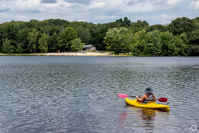 Paddlers, swimmers and fishermen all enjoy the 175 acre Lower Bolton Lake.