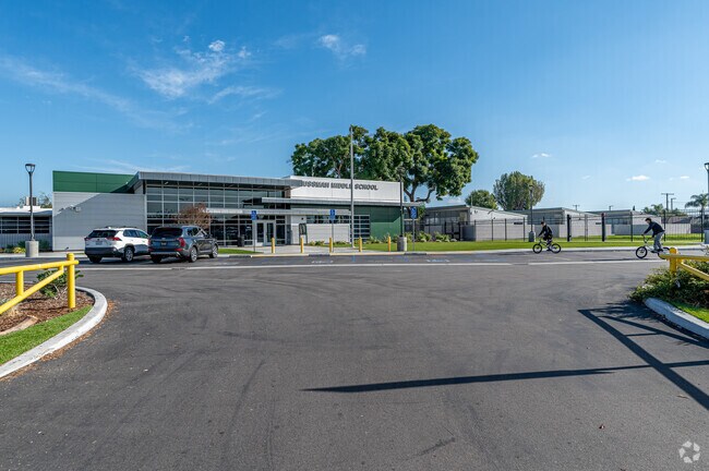The entrance to Sussman Middle School