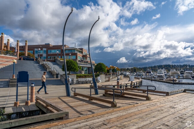 Take a walk through the harbor in Carillon Point in Lakeview Kirkland.