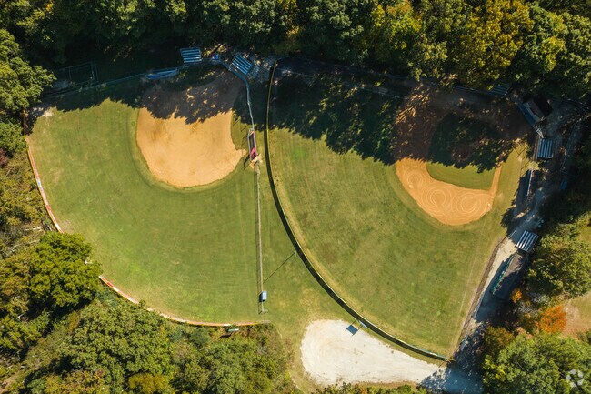 Baseball fields near Jenkins provide space for local league games.