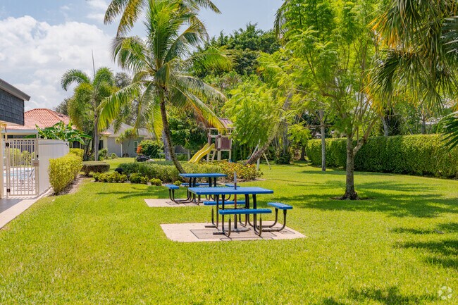 Picnic areas are located in The Woodlands by the pool and clubhouse at Woodlands Country Club.