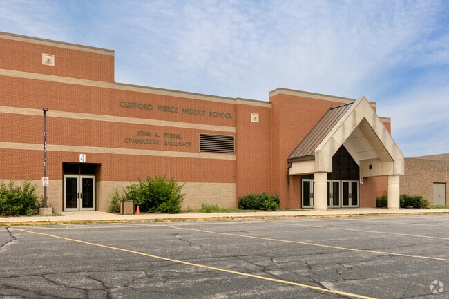John A. Stefek Gymnasium entrance Clifford Pierce Middle School, Schererville, IN.