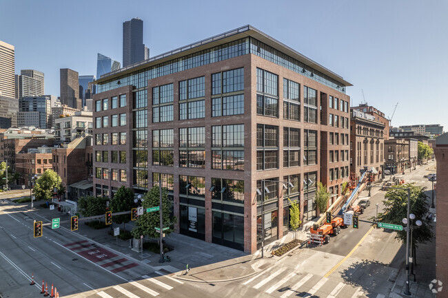 Newer condominium buildings are popping up all over the Pioneer Square neighborhood.