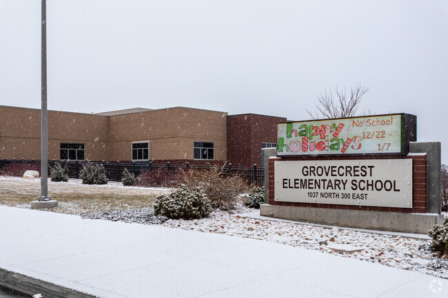 Grovecrest Elementary School is located in the Pleasant Grove neighborhood.