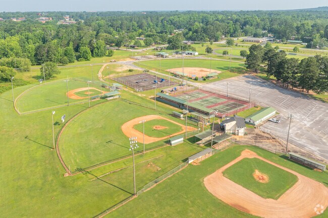 The baseball fields at the Lamar County Recreation Department in Barnesville, GA.