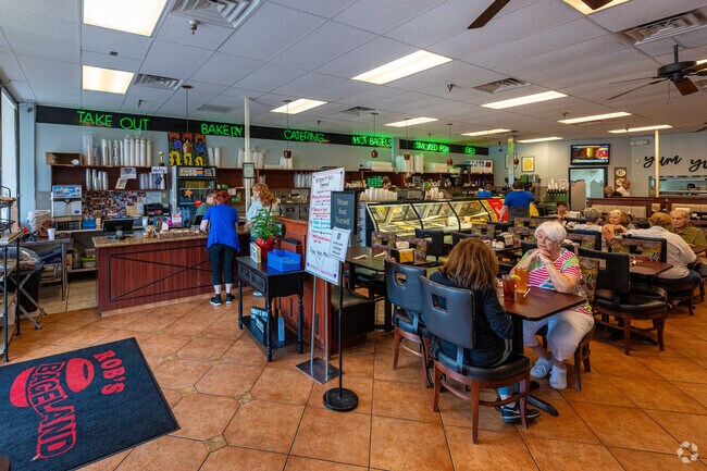 Check out Rob's Bageland in Cypress Run for a delicious Waffle Bageland Slam breakfast.