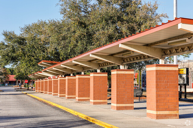 Westview Middle School welcomes students through the front entrance.