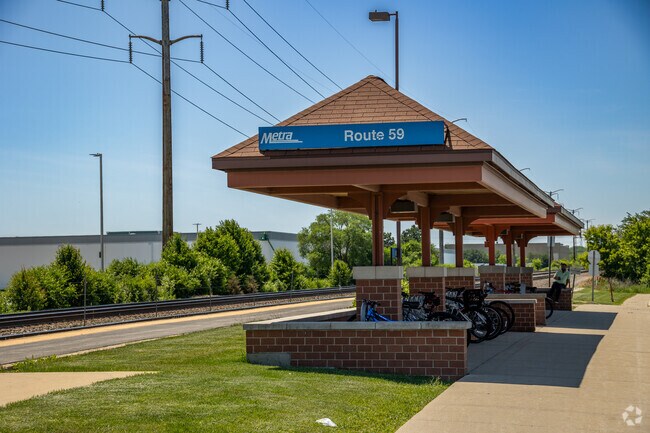 The Metra train station offers a large parking lot for travelers in Fox Valley.