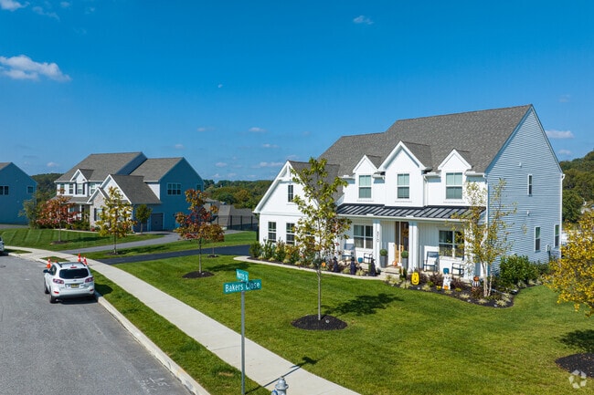 Colonial homes in Edgmont typically have large yards in highly walkable neighborhoods.