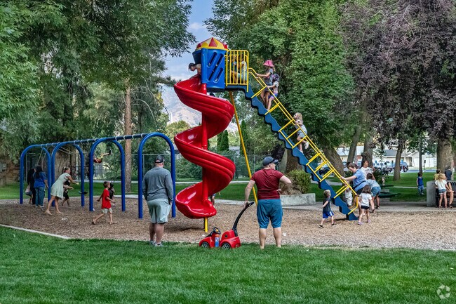 Families enjoy an afternoon playing at Willow Park in Woodruff.
