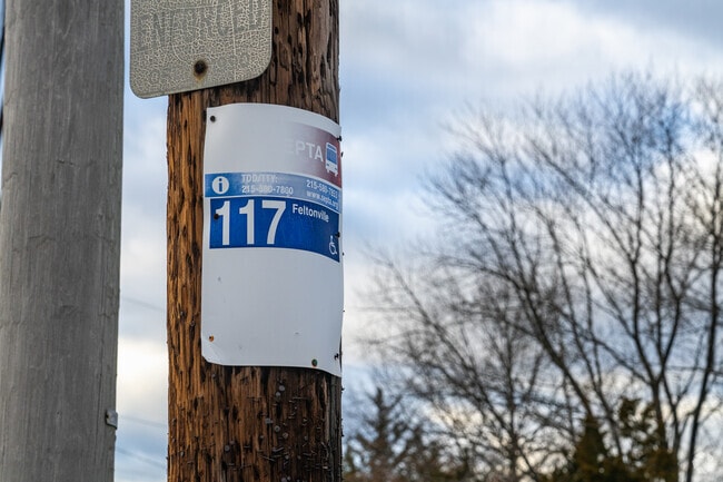 Keep an eye out for the SEPTA bus stop signs all throughout the neighborhood of Brookhaven.