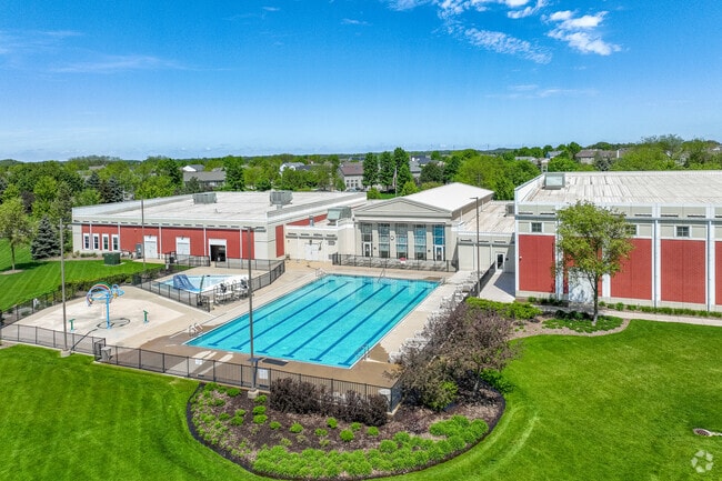 The Cambridge Lakes Community Center offers an expansive outdoor pool in Pingree Grove.