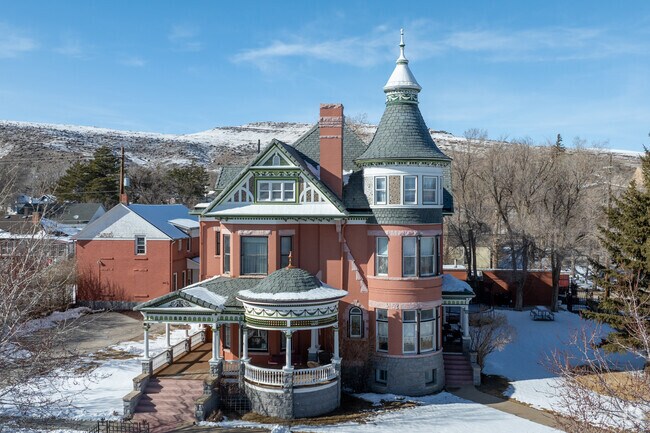 This historic Queen Anne home in Rawlins boasts elegant woodwork and decorative trim.