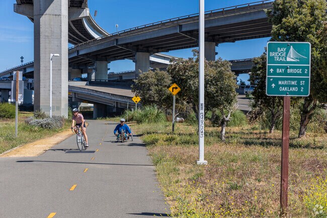 Gaskill residents can quickly access the Bay Bridge Trail which extends out to Treasure Island.