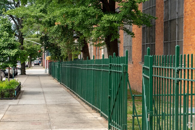 Queens Technical High School sidewalk.