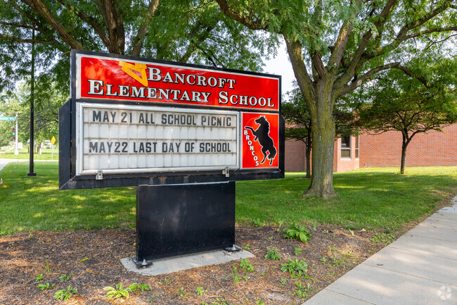 Students pre k thru 6th grade attend Bancroft Elementary.