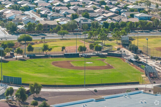 Swinging for the fences at the baseball diamond of Shadow Ridge High School in Surprise.