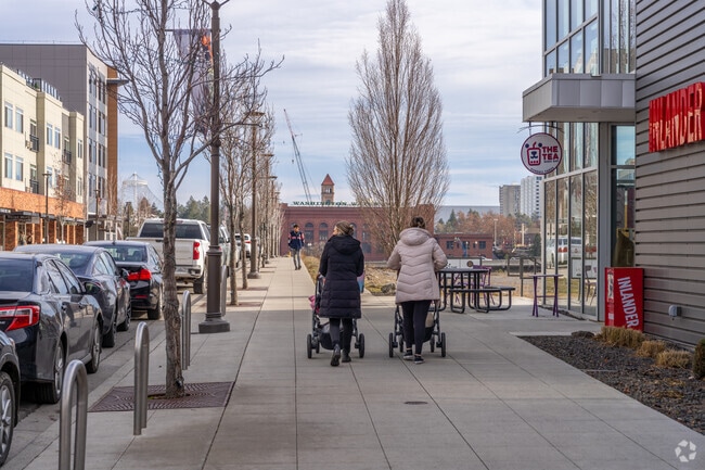 Residents like to walk along the shops in the West Central neighborhood.