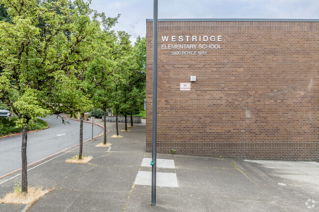 The Signage on the Facade of Westridge Elementary School in Lake Oswego OR.