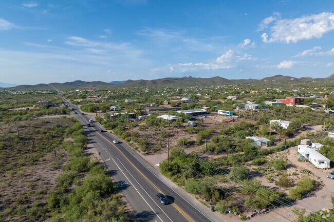An aerial view of the Westside Development neighborhood.